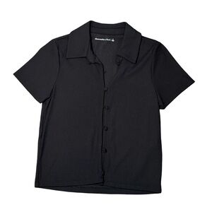 Abercrombie & Fitch Black Short-Sleeve Cardigan Top